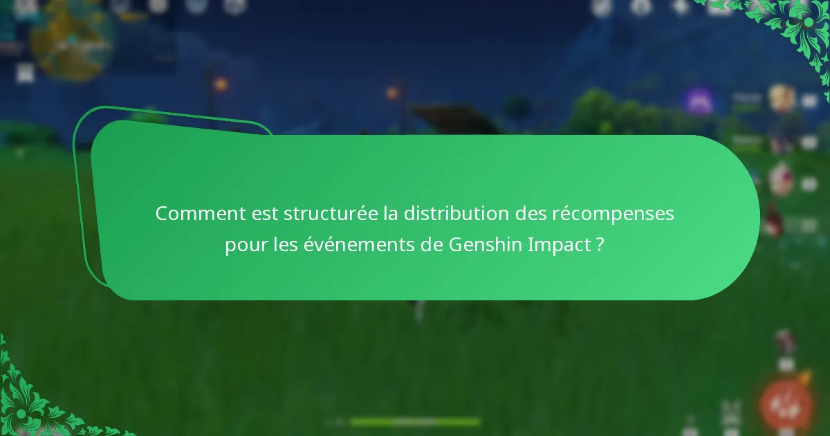 Comment est structurée la distribution des récompenses pour les événements de Genshin Impact ?