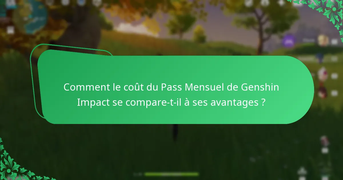 Quels personnages peuvent être débloqués avec le Pass Mensuel de Genshin Impact ?
