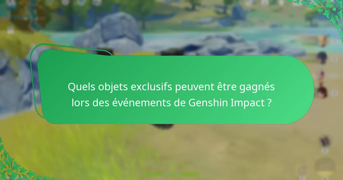 Quand les événements de Genshin Impact ont-ils généralement lieu ?